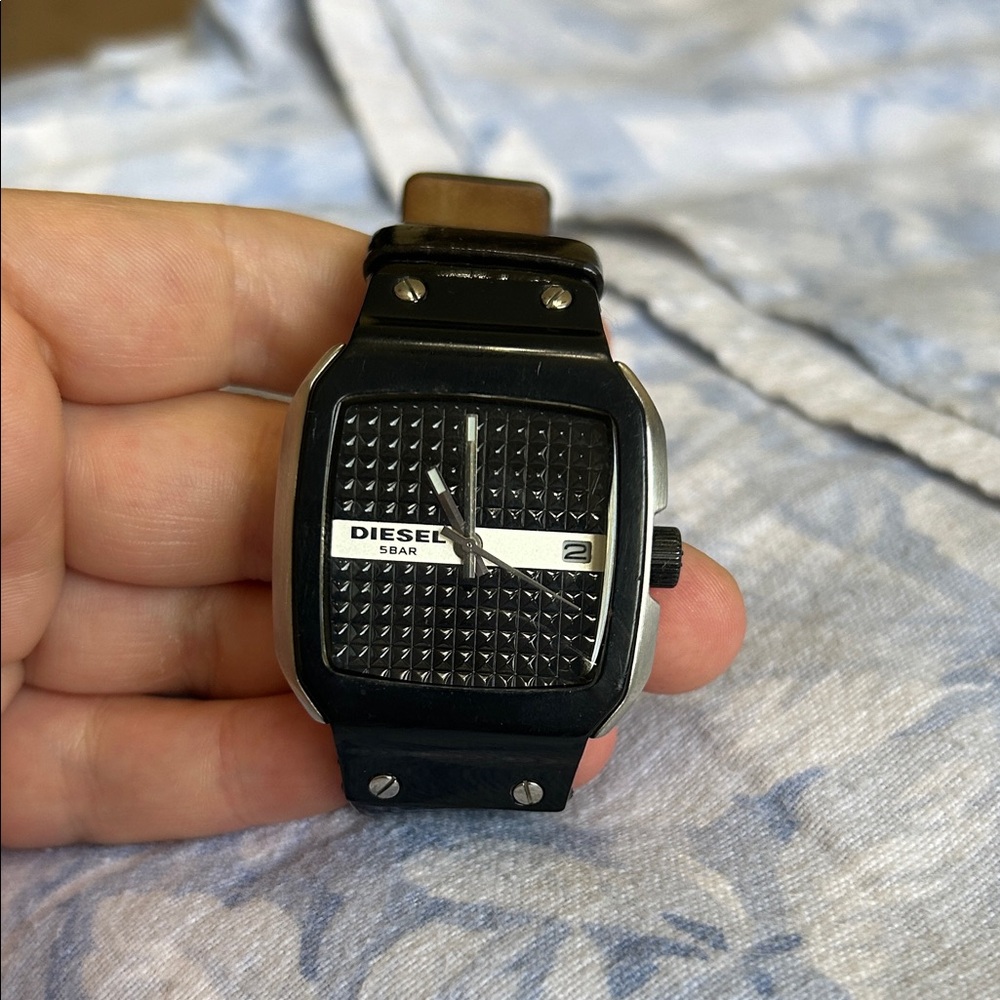 Diesel Black and Silver Square Dial Men's Watch